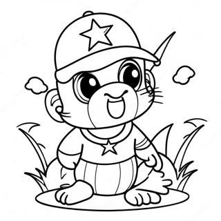 Cute Astros Mascot Coloring Page 10617-8645