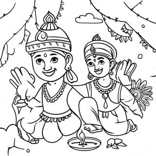 Colorful Indian Festival Celebration Coloring Page 10627-8653