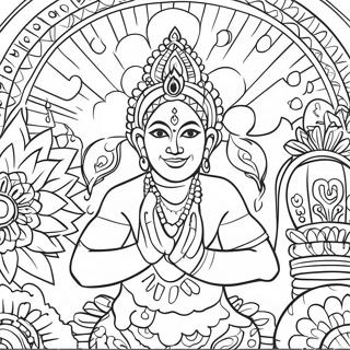 Colorful Indian Festival Celebration Coloring Page 10627-8654