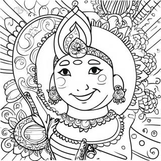 Colorful Indian Festival Celebration Coloring Page 10627-8655