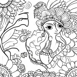 Colorful Indian Festival Celebration Coloring Page 10627-8656