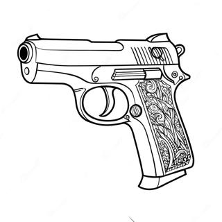 Realistic Handgun Coloring Page 1062-849