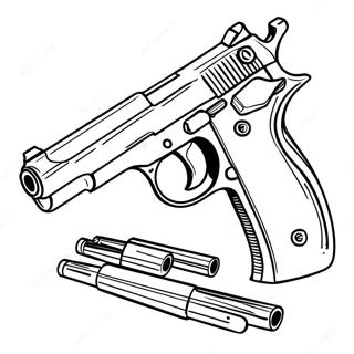 Realistic Handgun Coloring Page 1062-851