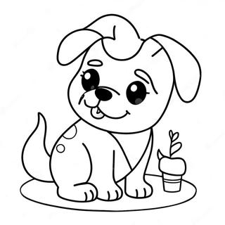 Kawaii Dog Coloring Pages