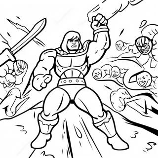 He Man Battling Evil Warriors Coloring Page 10647-8670