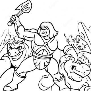 He Man Battling Evil Warriors Coloring Page 10647-8671