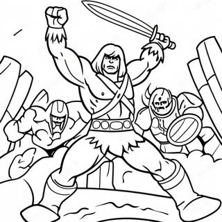 He Man Battling Evil Warriors Coloring Page 10647-8672