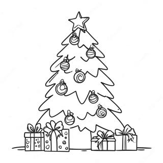 Festive Christmas Tree Coloring Page 10657-8678