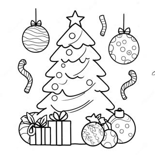 Festive Christmas Tree Coloring Page 10657-8679