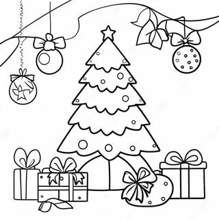 Festive Christmas Tree Coloring Page 10657-8680