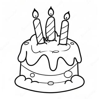 Happy Birthday Cake Coloring Page 10666-8681