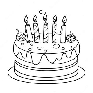 Happy Birthday Cake Coloring Page 10666-8684