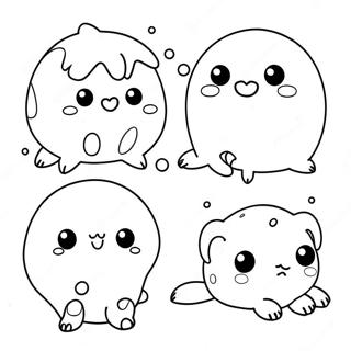 Cute Squishy Animals Coloring Page 10677-8696