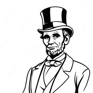 Abraham Lincoln With Top Hat Coloring Page 10687-8705