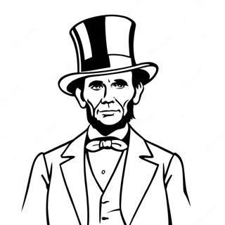 Abraham Lincoln With Top Hat Coloring Page 10687-8706