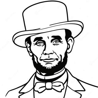 Abraham Lincoln With Top Hat Coloring Page 10687-8707