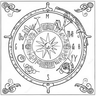 Mystical Tarot Symbols Coloring Page 10717-8729