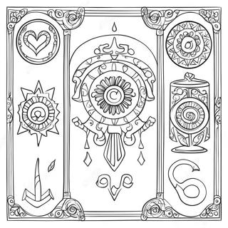 Mystical Tarot Symbols Coloring Page 10717-8730