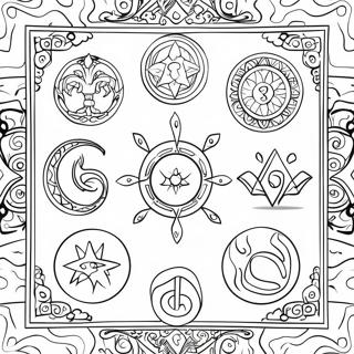 Mystical Tarot Symbols Coloring Page 10717-8732