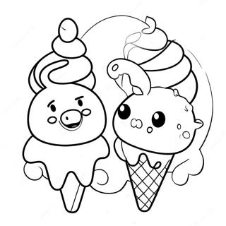 Ice Cream Peppa Pig Coloring Page 10766-8767