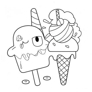 Ice Cream Peppa Pig Coloring Page 10766-8768