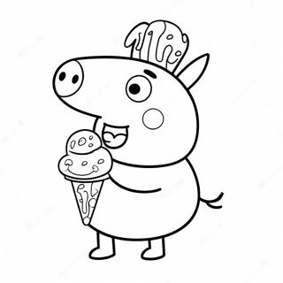 Ice Cream Peppa Pig Coloring Pages