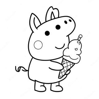 Peppa Pig Enjoying Colorful Ice Cream Coloring Page 10767-8762