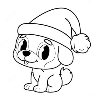 Bluey With Santa Hat Coloring Page 10777-8773