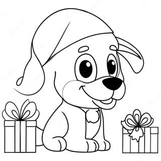 Bluey With Santa Hat Coloring Page 10777-8774