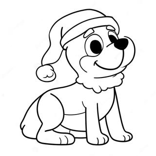 Bluey With Santa Hat Coloring Page 10777-8775