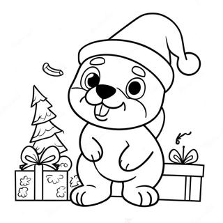 Bluey With Santa Hat Coloring Page 10777-8776