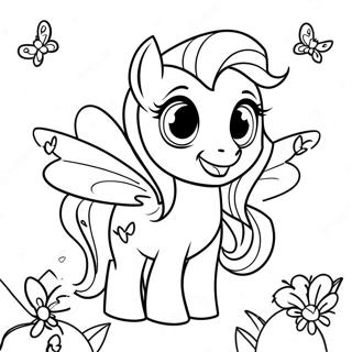 Cute Fluttershy With Butterflies Coloring Page 10787-8781