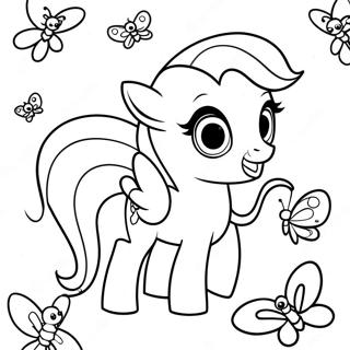 Cute Fluttershy With Butterflies Coloring Page 10787-8783