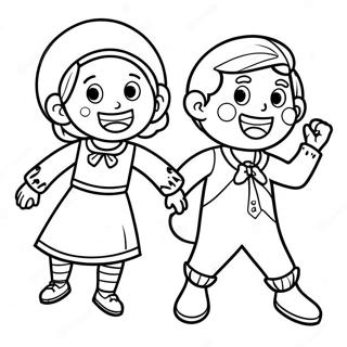 Excited Kids In Costumes Coloring Page 10797-8785