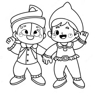 Excited Kids In Costumes Coloring Page 10797-8786