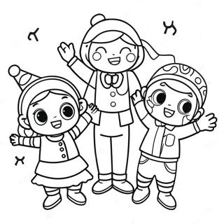 Excited Kids In Costumes Coloring Page 10797-8788