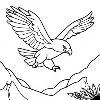 Majestic Bald Eagle In Flight Coloring Page 10877-45569