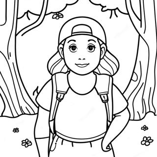 Adventurous Amanda In A Mysterious Forest Coloring Page 10887-8857