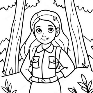 Adventurous Amanda In A Mysterious Forest Coloring Page 10887-8858