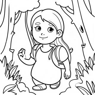 Adventurous Amanda In A Mysterious Forest Coloring Page 10887-8860