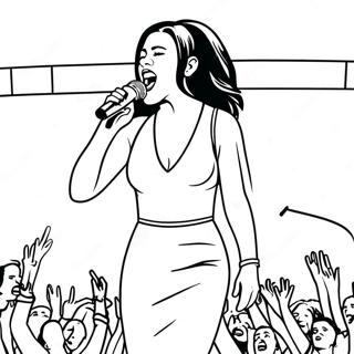 Selena Singing On Stage Coloring Page 10907-8874