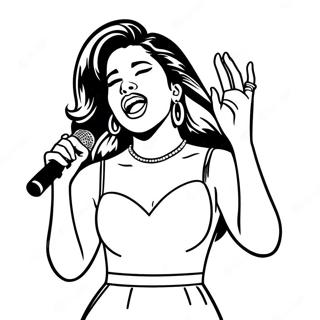 Selena Singing On Stage Coloring Page 10907-8876