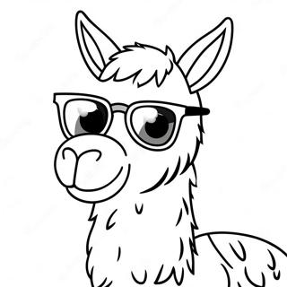 Cute Llama Llama With Sunglasses Coloring Page 10917-8881