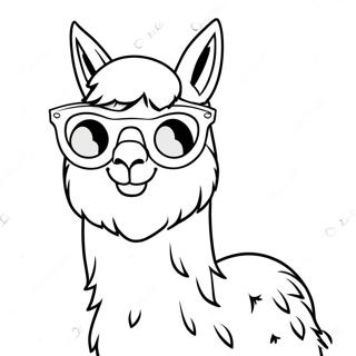 Cute Llama Llama With Sunglasses Coloring Page 10917-8882