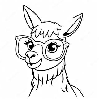 Cute Llama Llama With Sunglasses Coloring Page 10917-8884