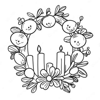 Joyful Advent Wreath Coloring Page 1092-874