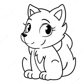 Cute Wolf Anime Character Coloring Page 10947-8901