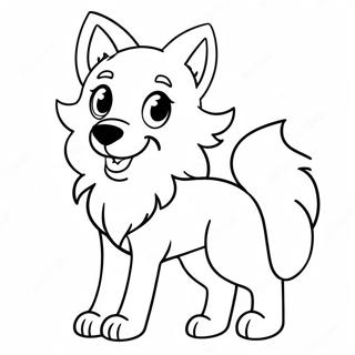 Cute Wolf Anime Character Coloring Page 10947-8904