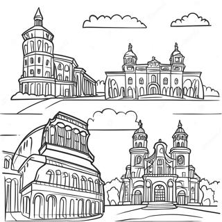 Famous German Landmarks Coloring Page 10957-8909