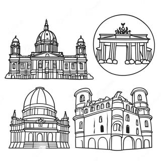 Famous German Landmarks Coloring Page 10957-8910